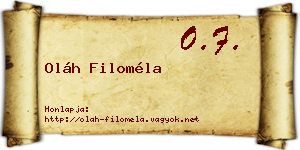 Oláh Filoméla névjegykártya