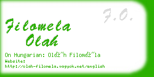 filomela olah business card